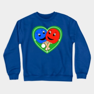 Table Tennis Valentines Doubles Partners Crewneck Sweatshirt